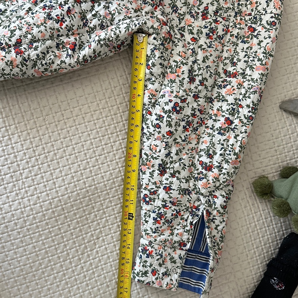 Clare V Blue and White Striped  Floral Reversible Casual Jacket - Picture 9 of 10